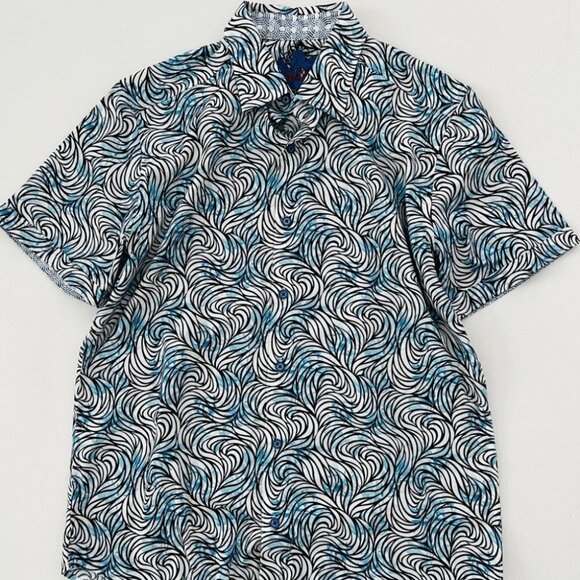 Robert Graham Patterned Classic Fit Button Up Shirt Blue / White